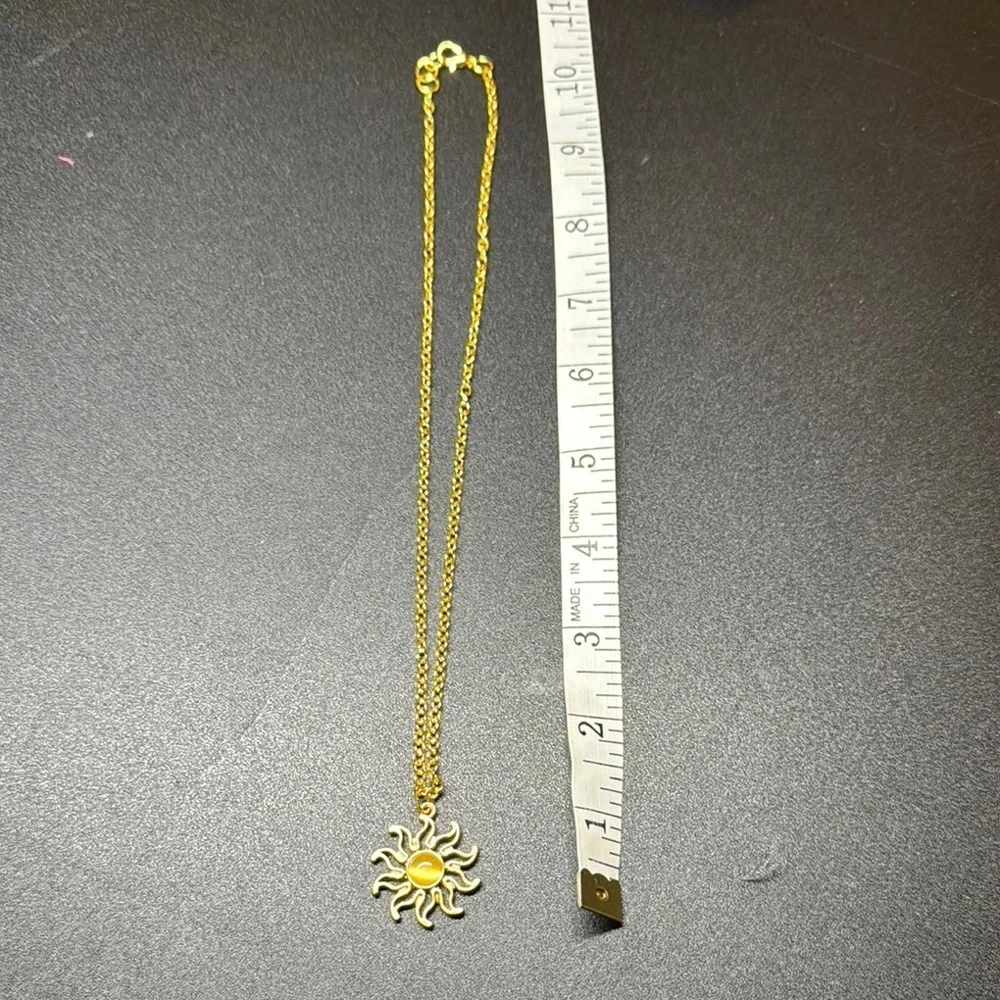 Gold Sun Pendant Necklace